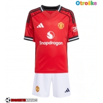 Otroške Nogometnih dresov Manchester United Domači 2025-26 Kratki rokavi (+ hlače)